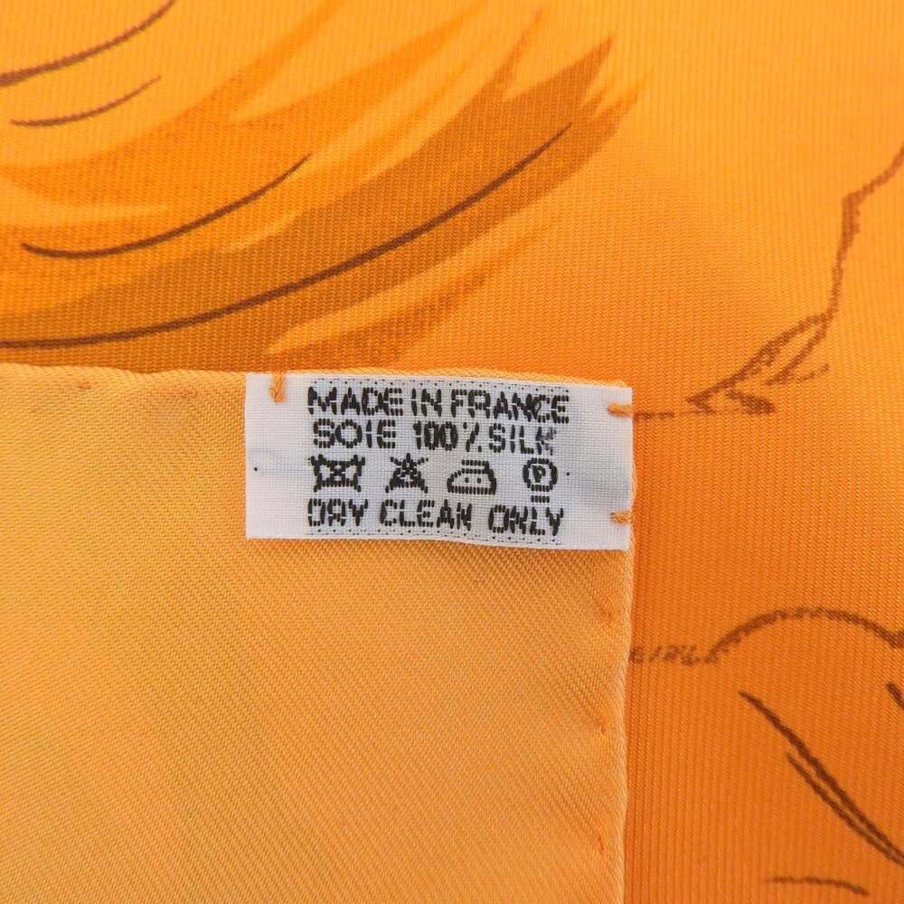 HERMES Orange Silk Scarf - Picture 6 of 7
